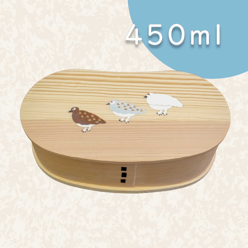 豆型曲げわっぱ弁当箱 らいちょう