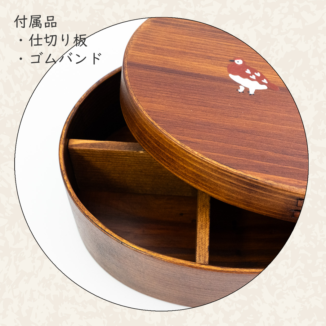 大判型曲げわっぱ弁当箱漆塗り