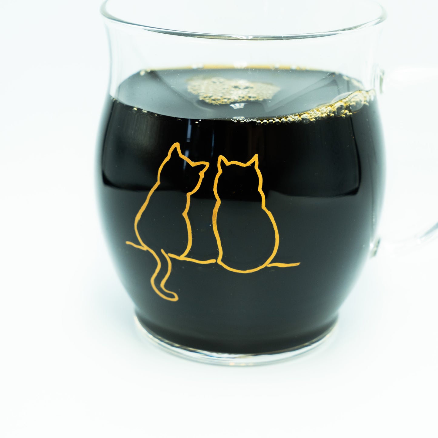 寄り添う猫｜マグカップ｜耐熱ガラス｜330ml