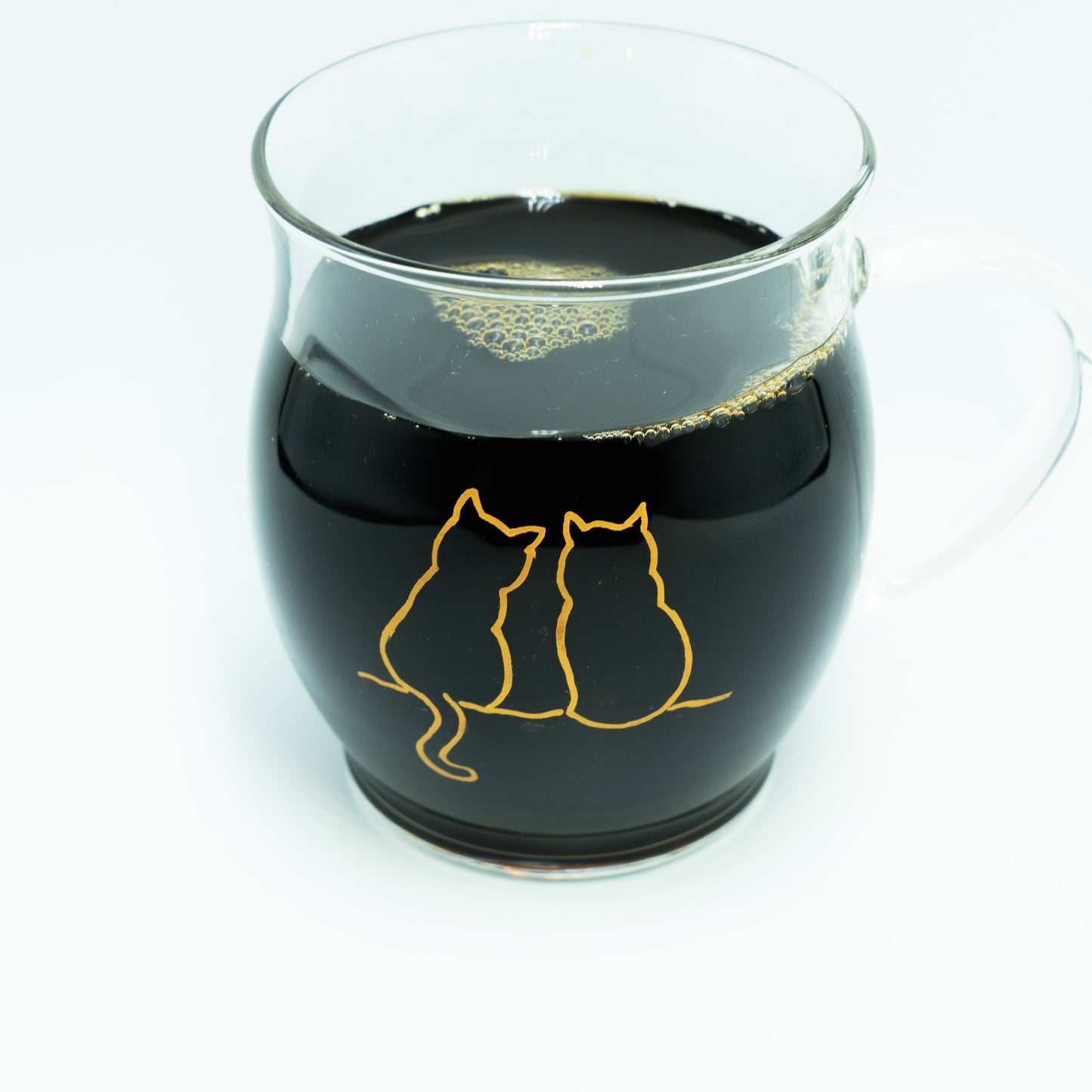 寄り添う猫｜マグカップ｜耐熱ガラス｜330ml