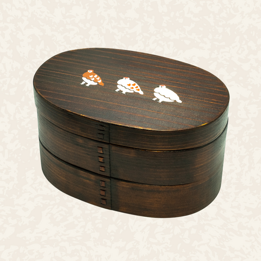 二段曲げわっぱ弁当箱漆塗り｜700ml｜漆塗り